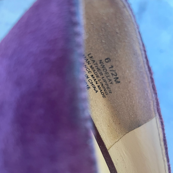 Nine West Platform Block Heels 6.5 Suede Burgundy Quiet Luxury Office Siren - Picture 8 of 8